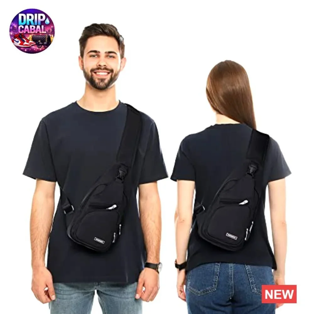 Waterproof PU Leather Crossbody Sling Bag Backpack Daypack